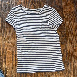 American Eagle Navy and White Striped Tee
